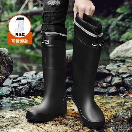 雨鞋男中筒雨靴男士新款水鞋防滑防水短筒高筒加绒橡胶鞋加厚耐磨图片
