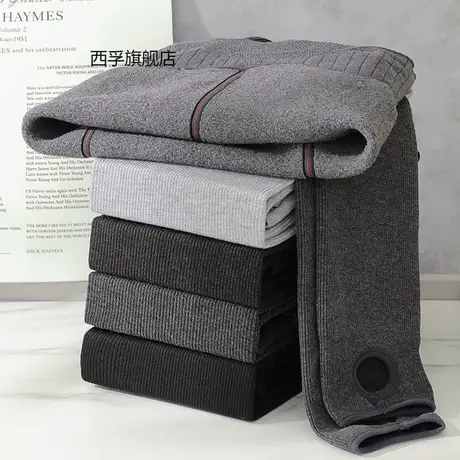 秋冬季加绒加厚打底裤女外穿显瘦竖条纹保暖裤大码高腰踩脚连袜裤商品大图