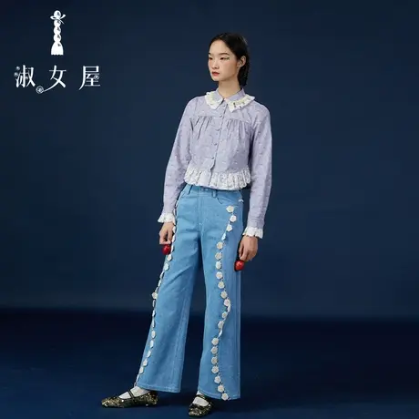 淑女屋官方旗舰店花瓣牛仔裤图片