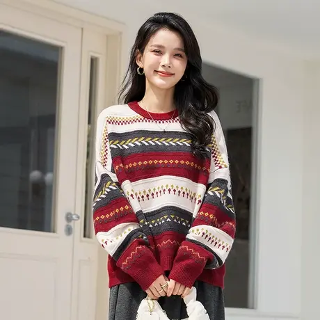 ITISF4/艾夫斯提花杂色毛衣商品大图