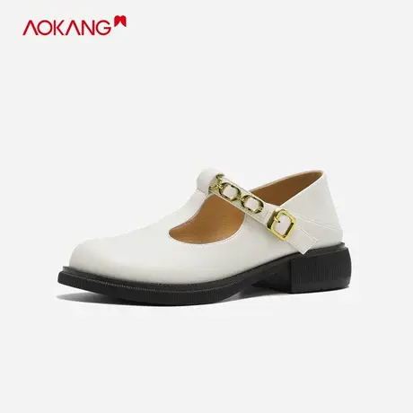 奥康女鞋2023夏季新款英伦风小皮鞋日系jk鞋厚底时尚玛丽珍乐福鞋商品大图