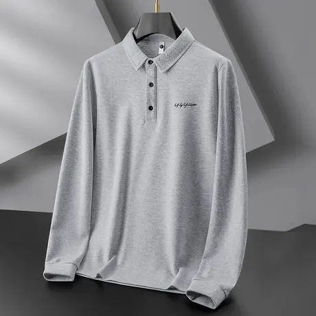 长袖t恤男翻领珠地棉polo衫潮牌潮流秋季保罗带领打底衫有领秋衣商品大图