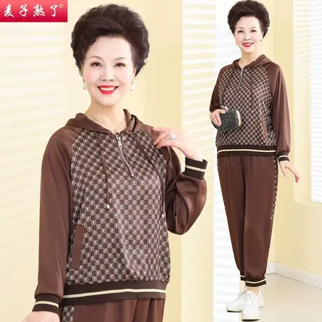 妈妈春装套装新款两件夏薄款洋气上衣50岁40阔太太高贵中老年女装商品大图