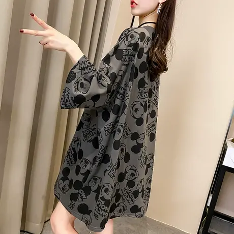 纯棉短袖T恤女装宽松2023年新款秋季洋气中长款设计感打底衫爆款商品大图