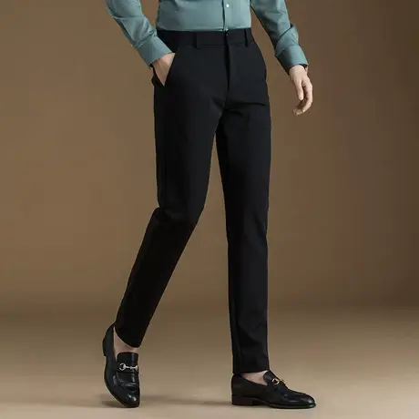 powo休闲裤春季商务修身四面弹力西装裤2023新款韩版潮流西裤男士图片