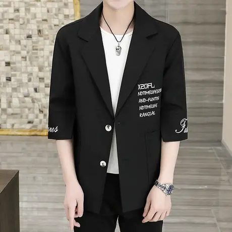 春夏季小西装男轻熟风韩版潮流高级感休闲西装外套宽松单西服上衣商品大图