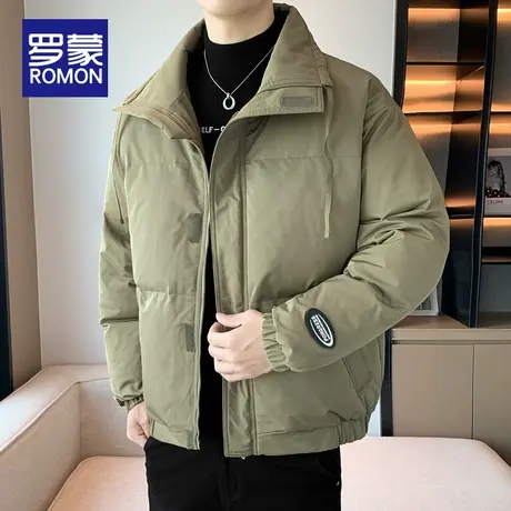 罗蒙冬季厚款保暖御寒棉衣男士宽松版舒适休闲百搭纯色面包服外套图片