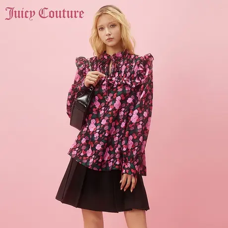 Juicy Couture橘滋2024早春日穿搭新款印花衬衫上衣衬衣外套商品大图