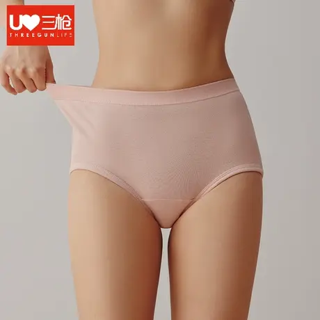 三枪内裤纯棉螺纹弹力高腰女三角裤宽松大码红色本命年妈妈底裤图片