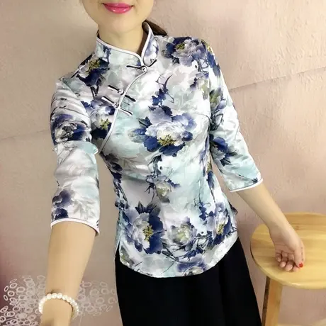 傲雪屋秋冬新品中国风复古修身改良旗袍上衣 中式时尚短款唐装女商品大图