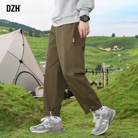 男士军绿色工装裤子男休闲百搭潮牌男裤新款长裤宽松直筒裤春夏款商品大图