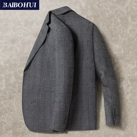 中年商务小西服男士上衣秋冬季新款时尚高端呢子修身休闲西装外套图片