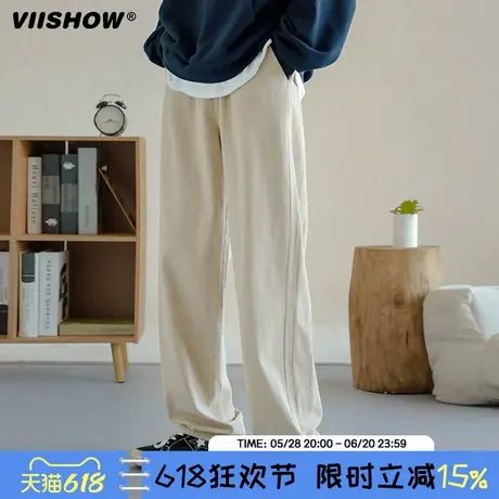 VIISHOW复古日系cityboy直筒裤子男生新款春秋潮流百搭宽松阔腿裤商品大图