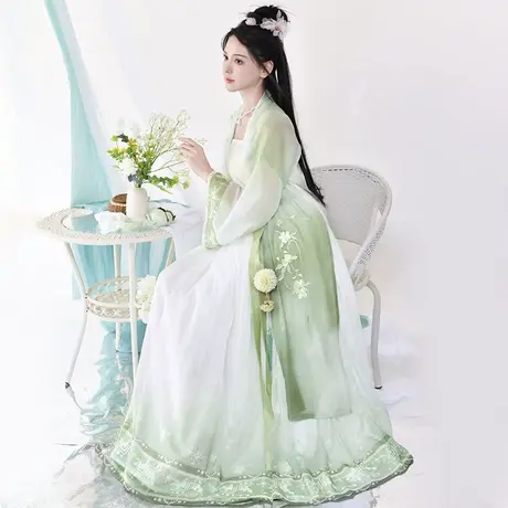 【如梦霓裳丨沁烟】原创汉服女装夏季长褙子襦裙女士薄款长袖日常图片