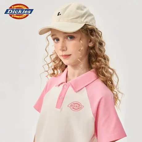 Dickies童装女童t恤短袖女孩撞色拼接美式半袖儿童学院风polo衫A商品大图