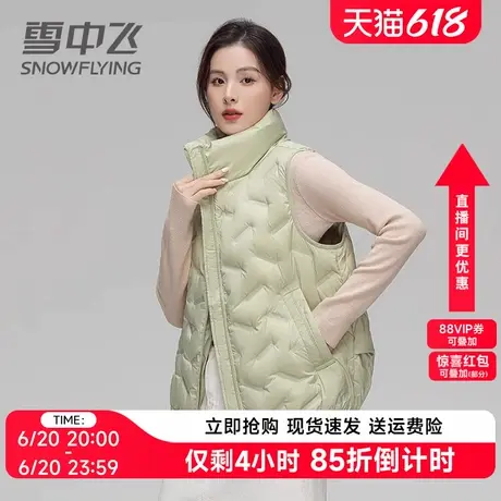 雪中飞立领羽绒马甲女轻薄款2024年秋冬新款休闲超轻短款外穿背心商品大图