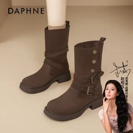 达芙妮巨好看厚底短靴女款夏2025新款复古新疆靴子美拉德西部靴商品大图