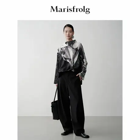 【艺术家灵感】Marisfrolg玛丝菲尔25冬新款羊毛刺绣立领衬衫图片