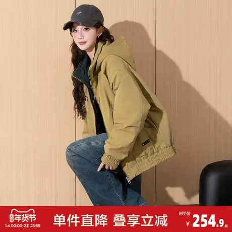 唐狮2026冬季女式连帽外套棉衣女时尚高级感工装棉服女式棉袄潮图片