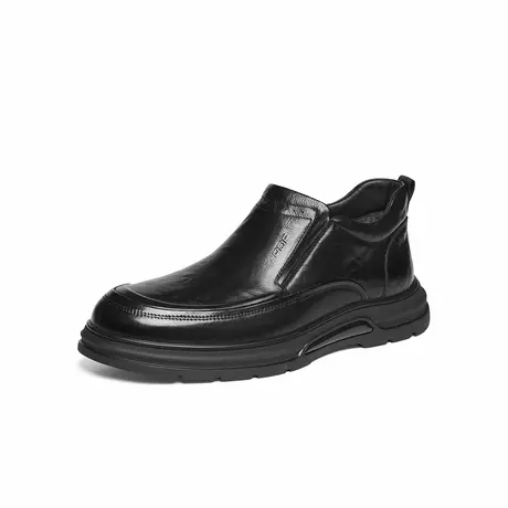 红蜻蜓官方男士皮鞋冬季新款男鞋加绒高帮鞋休闲保暖中年爸爸棉鞋商品大图