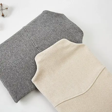 春季新款长袖半高领设计感气质打底衫纯棉上衣女装内搭体恤纯色商品大图