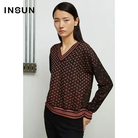 INSUN恩裳线上专选秋季高雅气质修身毛针织衫商品大图