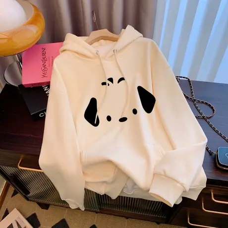 慵懒宽松连帽卫衣女春秋冬季加绒加厚韩版卡通印花上衣外套ins潮图片