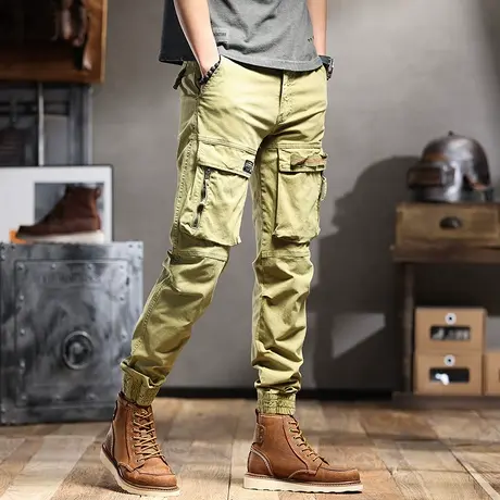 美式重磅复古工装裤子男宽松直筒潮牌春季新款休闲裤男口袋束脚裤商品大图