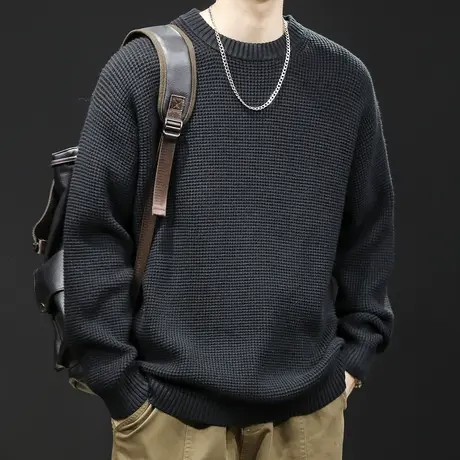 针织毛衣男冬季2023新款慵懒潮牌美式内搭宽松大码男士外套秋冬款图片