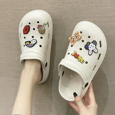 洞洞鞋女外穿ins潮包头夏防滑厚底可爱沙滩2023年新款护士凉拖鞋商品大图