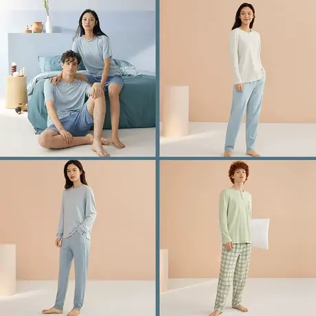 【家居服断码秒杀】曼妮芬棉质生活亲肤睡衣家居服套装男款女款商品大图