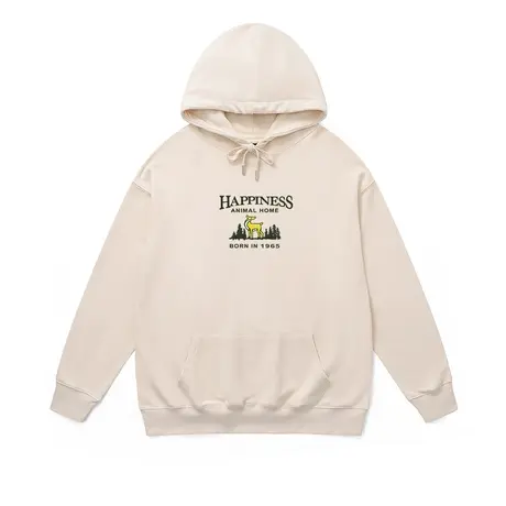 带帽套头卫衣男士丛林艺术感保护动物印花日系美潮连帽上衣服潮牌商品大图