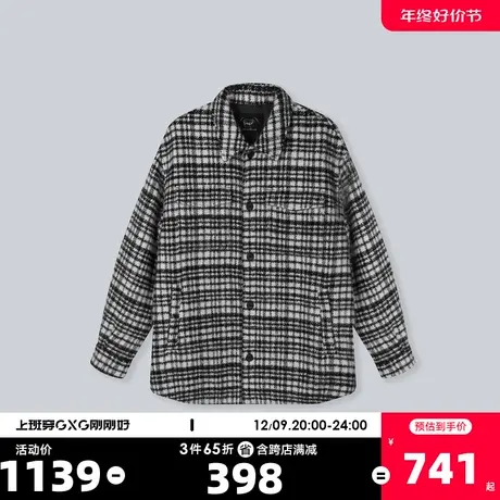 YATLAS亚锐男装21冬季商场同款长款呢大衣男保暖简约宽松外套商品大图