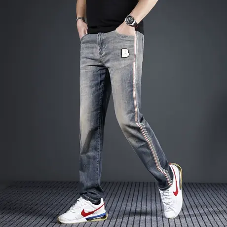 美式复古潮牌牛仔裤男宽松直筒春夏季2024新款潮流休闲男士裤子商品大图