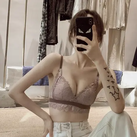 薄款文胸女聚拢小胸罩内衣无钢圈防下垂美背bra收副乳调整型内衣商品大图