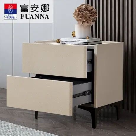 富安娜轻奢网红主卧现代简约雅致家具意式软包美式床头柜多款可选商品大图