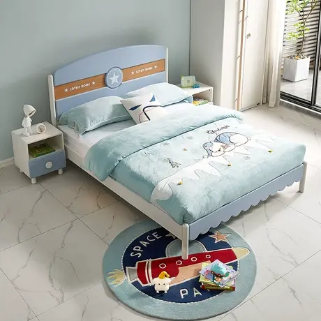 全友家居儿童床青少年现代清新小户型卧室板式床储物床头柜121368图片