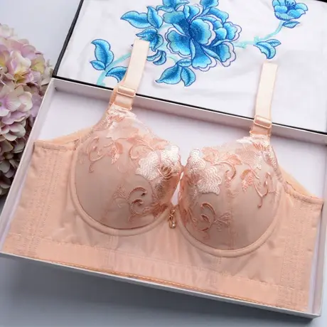 美容院调整型收副乳聚拢矫正外扩侧收美背薄款无海绵内衣女文胸罩商品大图