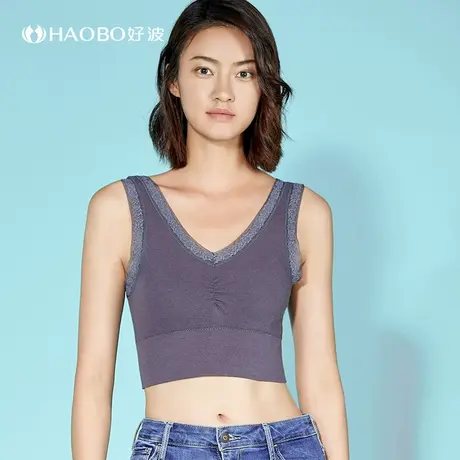 好波内衣保暖背心新品聚乳酸内衣女士打底保暖背心带胸垫HT2128商品大图