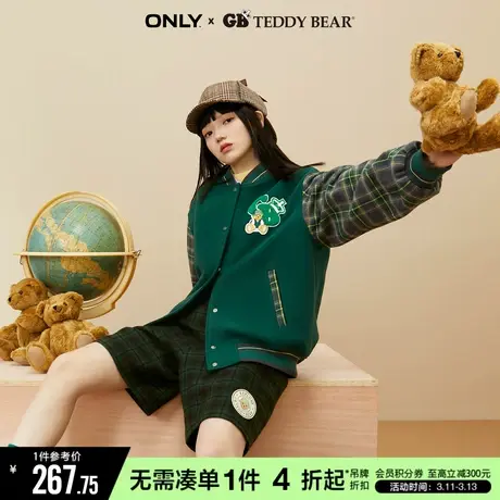 ONLY春季TEDDY BEAR泰迪熊联名棒球服外套|122422001商品大图