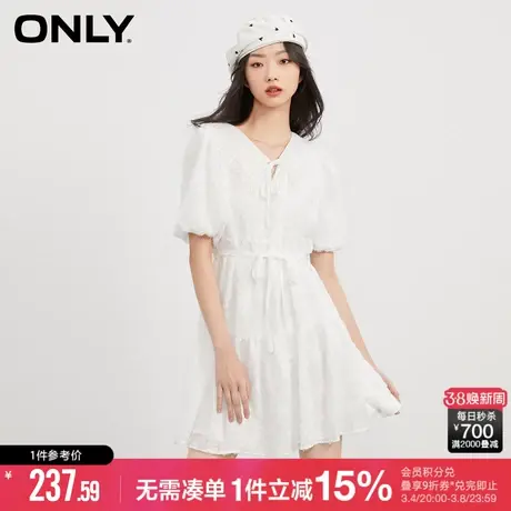 ONLY秋季气质甜美白色公主裙收腰短裙连衣裙女|123107091图片