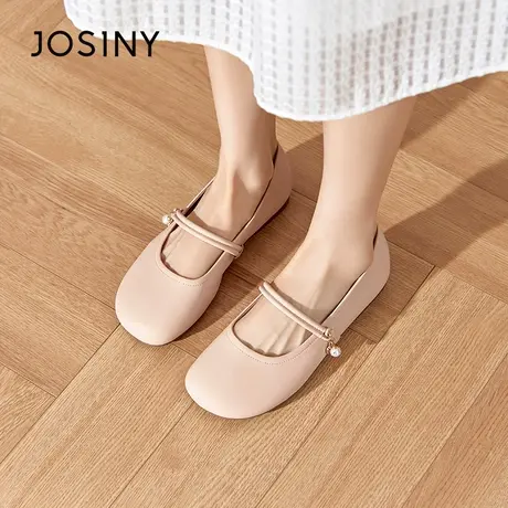 Josiny/卓诗尼平底单鞋2023夏秋新款法式玛丽珍女鞋配裙子妈妈鞋商品大图