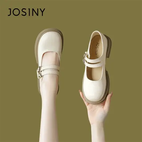 Josiny/卓诗尼玛丽珍鞋子女2024春季新款粗跟高跟鞋厚底晚风单鞋商品大图