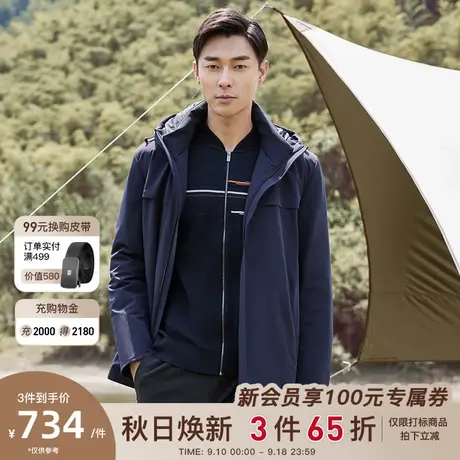 劲霸男装男士羽绒服冬季新款潮鸭绒商务工装中长款夹克式外套男图片