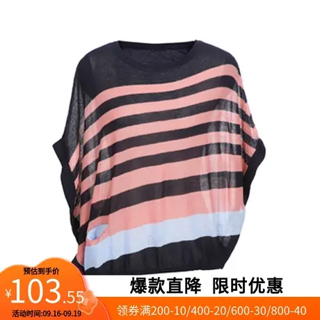 【艾格】官方旗舰店时尚休闲针织衫女装新款夏季薄款蝙蝠衫上衣潮商品大图