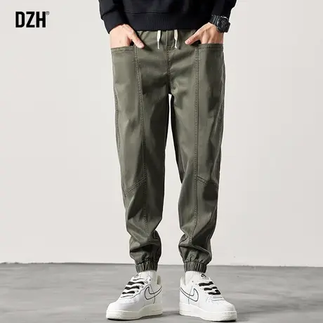 男士军绿色宽松牛仔裤男款秋季2023年新款潮牌修身显瘦休闲裤长裤商品大图