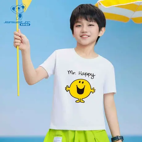 真维斯×奇先生妙小姐联名儿童夏季新款圆领男女童同款印花T恤NZ图片