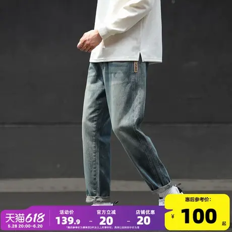 唐狮25春秋新款男牛仔裤宽松直筒裤显瘦复古水洗美式潮流时尚裤子商品大图