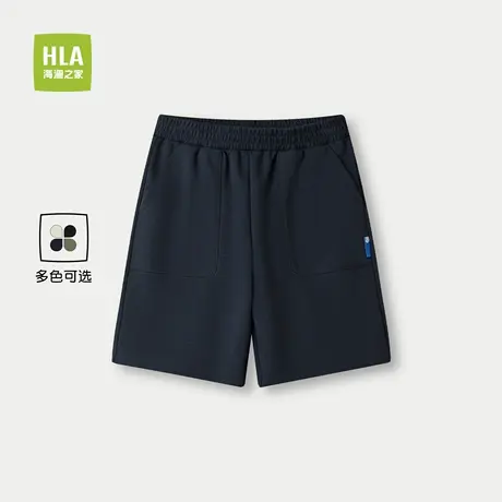 HLA/海澜之家工装风休闲中裤25春夏新款松紧腰撞色短裤男童女童装商品大图