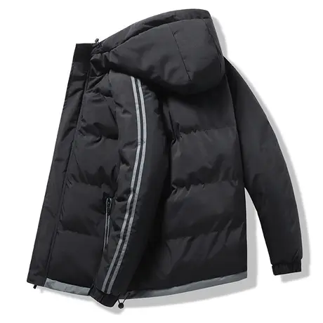 连帽棉衣男冬季加厚保暖休闲服短款修身棉袄潮牌羽绒棉服男士外套商品大图